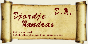 Đorđe Mandraš vizit kartica